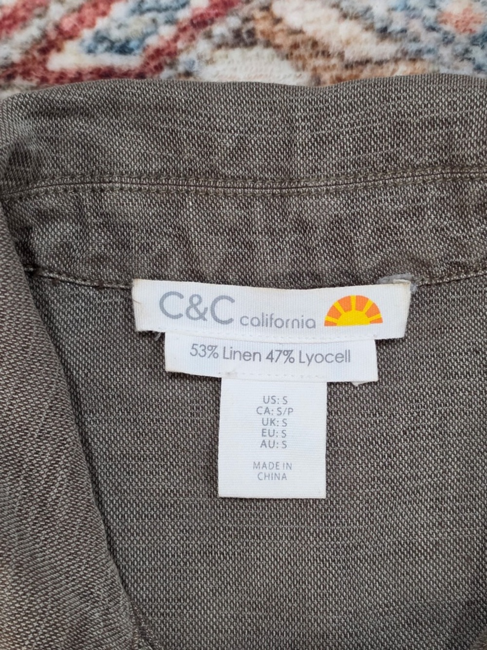 C&C California Olive Linen Blend Shirt - Picture 5 of 8